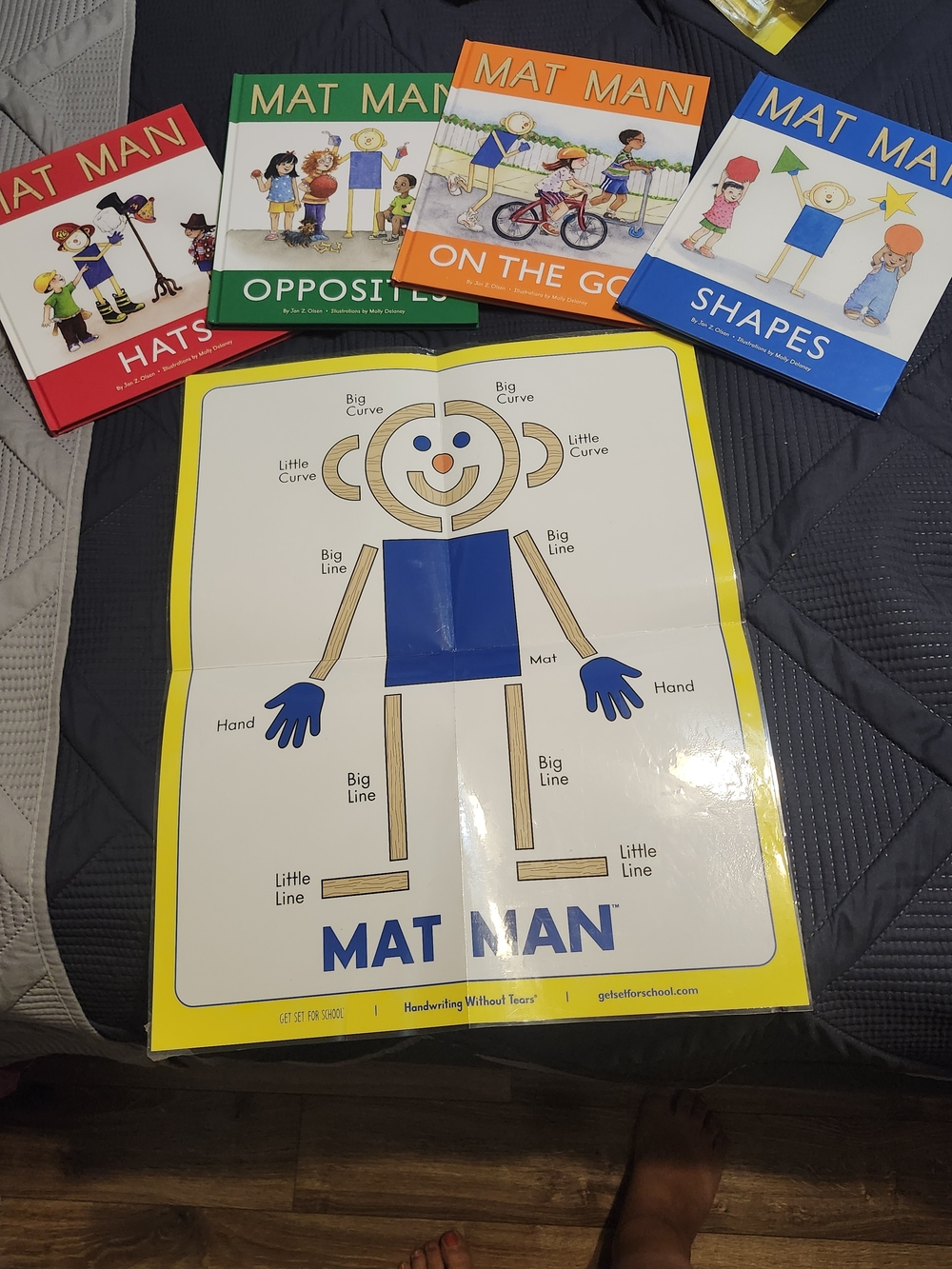 Mat Man Educational Poster & 4 Mat Man Board Books Handwriting Without Tears